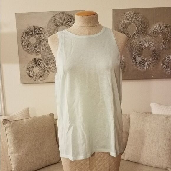 REISS Maude Keyhole Back Cotton & Wool Blend Tank - Picture 3 of 8